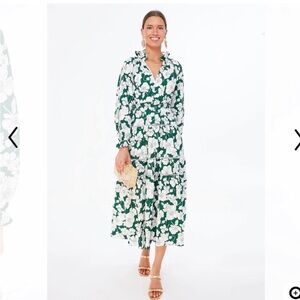 NWT Tuckernuck Hyacinth House Green Floral Tiered Presley Maxi Dress